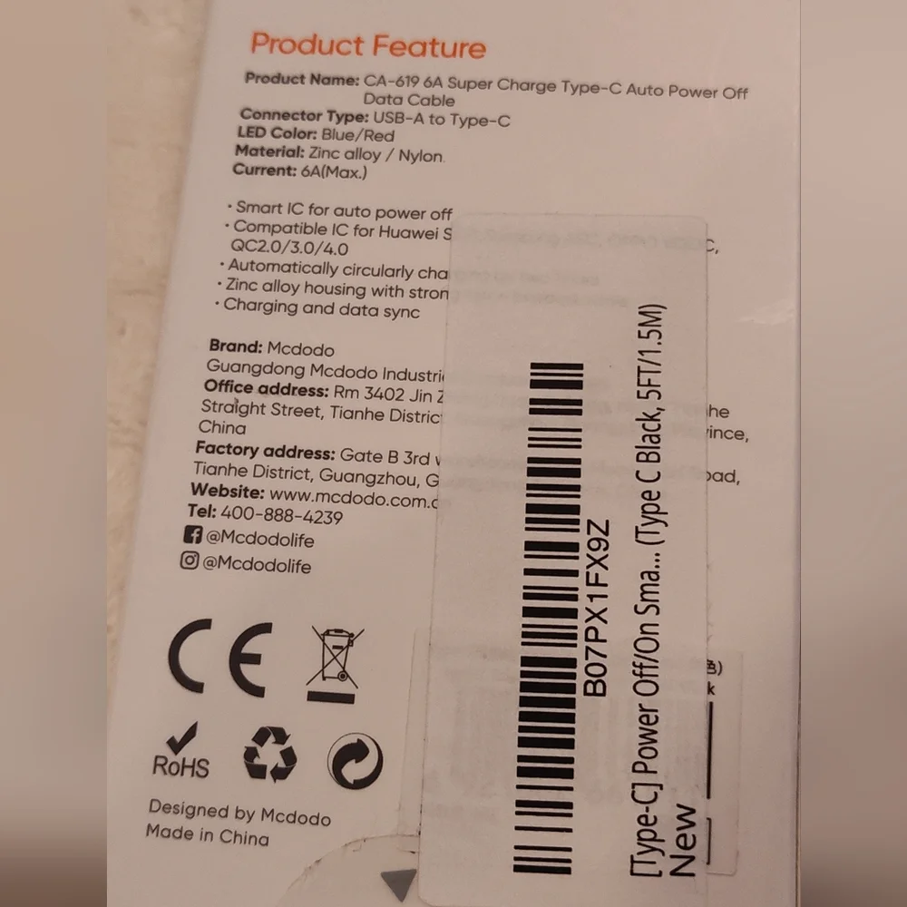 6A Super Charge Type-C Data Cable